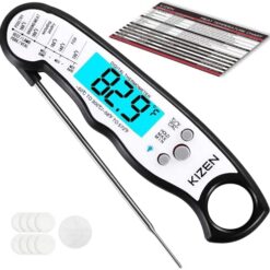 KIZEN Digital Meat Thermometer - Home Gadgets & Kitchen Gifts - Wireless Probe - Waterproof Instant Read Thermometer for Cooking Food, Baking, Liquids, Candy, Grilling BBQ & Air Fryer - Black/White