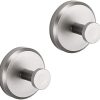 HOME SO Suction Cup Hooks for Shower, Bathroom, Kitchen, Glass Door, Mirror, Tile – Loofah, Towel, Coat, Bath Robe Hook Holder for Hanging up to 15 lbs – Polished Matte Chrome, Brushed Nickel (2-pack)
