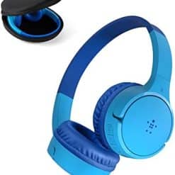 Belkin SOUNDFORM Mini Kids Wireless Headphones with Built in Mic, 30 Hours Playtime, Bluetooth 5.0 or Wired Connection, On Ear Headsets for Travel, School - Compatible with iPads, Galaxy, Tablet–Blue