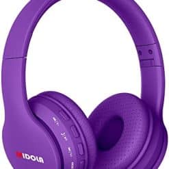 MIDOLA Headphones Bluetooth Wireless Kids Volume Limit 85dB /110dB Over Ear Foldable Noise Protection Headset AUX 3.5mm Cord Mic for Children Boy Girl Travel School Phone Pad Tablet PC Purple