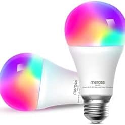 meross Smart Light Bulb, Smart WiFi LED Bulbs Works with Alexa, Google Home, Dimmable E26 Multicolor 2700K-6500K RGBWW, 810 Lumens 60W Equivalent, No Hub Required, 2 Pack
