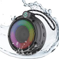 Ortizan Bluetooth Shower Speaker, IPX7 Waterproof Wireless Speaker with LED Light, 8W Loud Sound, 24H Playtime, Floating, Portable Mini Speakers for Kayak, Beach, Biking, Gifts for Men, Women