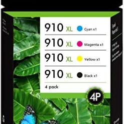 910XL Ink Cartridge for HP Printer Replacement for HP 910 XL 910XL Ink Cartridges for OfficeJet Pro 8020 8030 8025 8035 8028 OfficeJet 8022 8010 8015 Ink Cartridges (BCMY, 4 Pack)