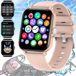 Smart Watch(Make/Answer Call), 2022 Upgraded Fitness Watch with Heart Rate Blood Pressure Monitor IP67 Waterproof Bluetooth Phone Watch 1.7" Touch Screen Smartwatch for Android iOS Phones Men Women