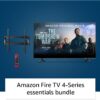 Amazon Fire TV 43" 4-Series 4K UHD smart TV bundle with Universal Tilting Wall Mount and Red Remote Cover