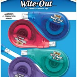 BIC Wite-Out Brand EZ Correct Correction Tape, 19.8 Feet, 4-Count Pack of white Correction Tape, Fast, Clean and Easy to Use Tear-Resistant Tape Office or School Supplies