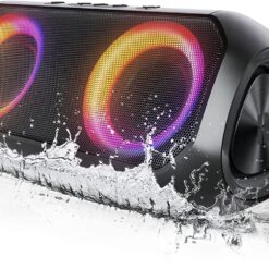 Bluetooth Speakers, [Blod Bass & Dynamic RGB] Portable Wireless Speaker with 24W Stereo Sound, 24H Playtime, Build-in MIC, IPX6 Waterproof Speaker Via Bluetooth 5.0 & 3.5mm Aux-in & TF Card Connection
