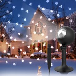 Christmas Projector Lights Outdoor Snowflakes Indoor Projection Snowfall Lights Xmas Show LED White Spotlight Waterproof for New Year Holiday Party Wedding House Garden Patio Outside Decorations