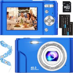 Digital Baby Camera for Kids Teens Boys Girls Adults,1080P 48MP Kids Camera with 32GB SD Card,2.4 Inch Kids Digital Camera with 16X Digital Zoom, Compact Mini Camera Kid Camera for Kids/Student（Blue）