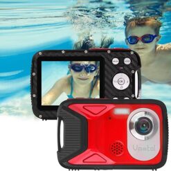 Digital Camera for Kids Underwater Cameras 21MP Waterproof Cameras Full HD 1080P Rechargeable Point and Shoot Digital Cameras for Kids Teens Students Vlogging Camera YouTube TikTok (Red)