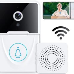 Doorbell Camera Wireless,Smart Video Doorbell Cam Home Intercom HD Night Vision WiFi Rechargeable Security Doorbell Cameras, Two-Way Calls,Photo,Recording,APP Control (White)