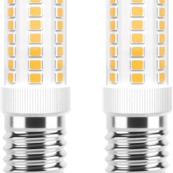 E17 LED Bulbs Dimmable 5W Microwave Over Stove Bulb 125V 40W Incandescent Equivalent, Warm White 3000K, Fit for Whirlpool Maytag GE Kenmore LG Microwaves, Replaces 8206232A 1890433 AP4512653, 2 Pack