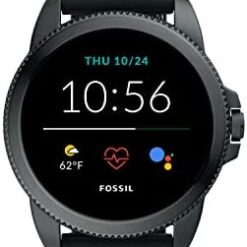 Fossil 44mm Gen 5E Stainless Steel and Silicone Touchscreen Smart Watch with Heart Rate