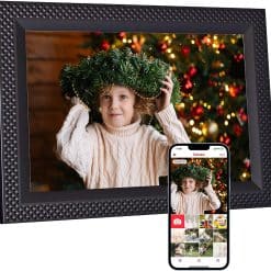 Frameo Digital Photo Frame WiFi 10.1 inch Display IPS 1280 * 800 Touch Screen Digital Picture Frame 16GB Instantly Share Photos and Video via Frameo App for Friend Gift Black