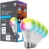 GE CYNC Smart LED Light Bulbs, Color Changing, Bluetooth and Wi-Fi Enabled, Alexa and Google Assistant Compatible, A19 Light Bulbs (4 Pack)
