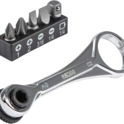 Klein Tools 65200 Ratchet Set, 5-Piece Mini Ratchet Set with Phillips, Slotted, and Adapter for Other Socket Sizes, For Tight Spaces