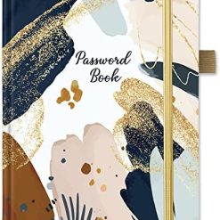 Password Book - Password Book with Alphabetical Tabs for Internet Website Address Log in, Pocket Size Password Keeper, 5.1" x 6.9", Password Organizer & Notebook for Home Office