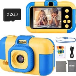 SUZIYO Kids Camera, Digital Video Camcorder Dual Lens 1080P 2.4 Inch HD,Best Birthday Electronic Toys Gifts for Toddlers Age 3-10 Years Old Boys Grils Children (with 32G Micro SD Card,Blue)