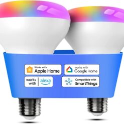 meross Smart Light Bulb, BR30 Flood WiFi LED Bulbs Compatible with Apple HomeKit, Alexa, Google Assistant & SmartThings, Dimmable E26 Multicolor 2700K-6500K RGBCW, 1300 Lumens 100W Equivalent, 2 Pack