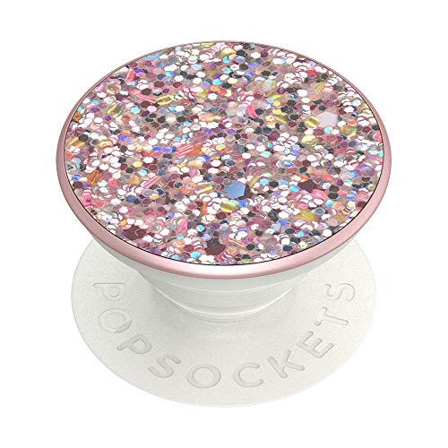 PopSockets PopGrip: Phone Grip and Phone Stand, Collapsible, Swappable Top, Sparkle Rosebud Pink