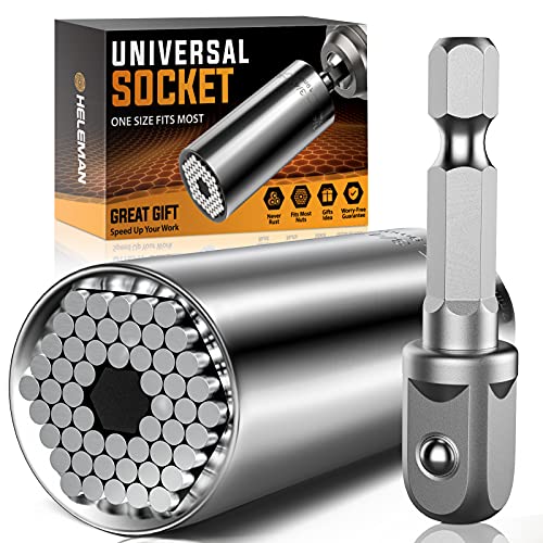 Super Universal Socket Tools Gifts for Men - Christmas Stocking Stuffers Mens Gift Socket Set with Power Drill Adapter(7-19 MM) Cool Stuff Gadgets for Men Women Birthday Gift for Dad Fathers Husband