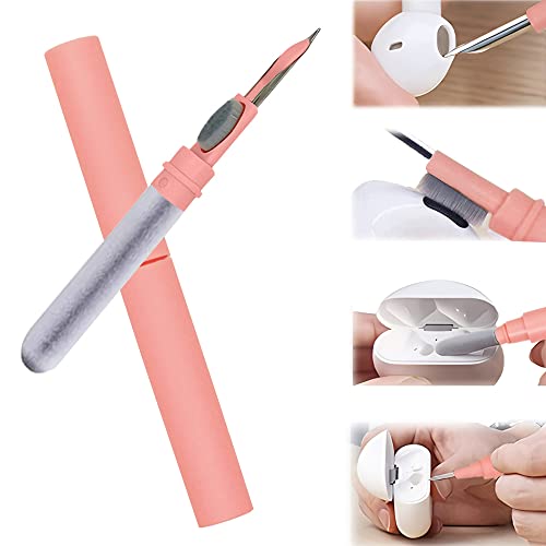 Yesimla Bluetooth Earbuds Cleaning Pen, Multifunction Airpod Cleaner Kit with Soft Brush for Wireless Earphones Bluetooth Headphones Charging Box Accessories, Computer, Camera and Mobile Phone (Pink)