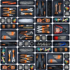 【𝟯𝟮𝗣𝗰𝘀】 Tool Box Organizer and Storage, Tool Organizers Tool Tray Divider, Toolbox Accessories, Truck Tool Box Drawer Organizer for Rolling Tool Chest Cart Cabinet Workbench Small Parts Hardware.