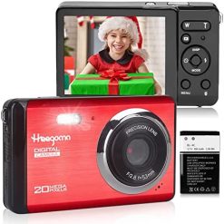 Digital Camera for Photography, FHD 1080P 20MP Point and Shoot Camera with 2.8" TFT LCD, Compact Rechargeable Vlogging Cameras for Kids,Beginner,Students,Teens,Elders (Red)