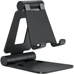 Nulaxy Dual Folding Cell Phone Stand, Fully Adjustable Foldable Desktop Phone Holder Cradle Dock Compatible with Phone 13 12 11 Pro Xs Xs Max Xr X 8, Nintendo Switch, Tablets (7-10"), All Phones