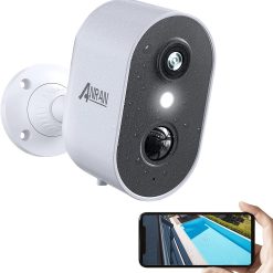 ANRAN Security Cameras Wireless Outdoor, 1080P AI Motion Detection & Color Night Vision Home Security Cameras, Two-Way Talk, Spotlight Siren Alarm, Work with Alexa, Rechargeable Battery Powered, IP65