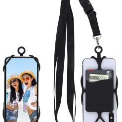 Gear Beast Universal Crossbody Pocket Cell Phone Lanyard Compatible with iPhone, Galaxy & Most Smartphones, Includes Phone Case Holder,Neck Strap Black
