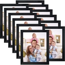 Giftgarden Black 8x10 Picture Frame Bulk, Multi 8 x 10 Photo Frames Set for Wall Hanging or Tabletop, 12 Pack