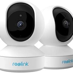 REOLINK Cameras for Home Security, 4MP PT Plug-in Security Camera Indoor Wireless, 2.4/5Ghz WiFi, Auto Tracking, Night Vision, Baby Monitor/Pet Camera, Home Cameras with App for Phone, E1 Pro (2 Pack)