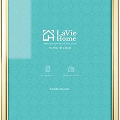LaVie Home 8x10 Picture Frames (1 Pack, Gold) Simple Designed Photo Frame with High Definition Glass for Wall Mount & Table Top Display