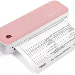 MUNBYN Portable Printer ITP01, Bluetooth Thermal Printer for Travel, Support 8.5x11 US Letter & A4 Paper, Compatible with Android and iOS Phone & Laptop, Inkless Printer for Mobile Office(Pink)