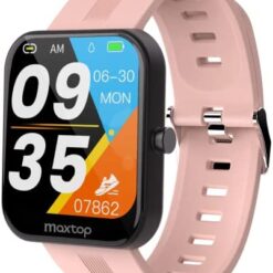 MAXTOP Smart Watch for Women Men,1.69" Touch Screen Fitness Tracker for iPhone Android Phone IP68 Waterproof,Finess Watch with Step Calorie Counter Sleep Monitoring Pedometer Watches, T11 Pro Pink