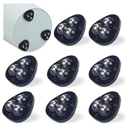 8Pcs Mini Caster Wheels for Small Appliances, 360°Rotation Self Adhesive Caster Wheels, Stainless Steel Rollers Universal Wheel for Trash Can, Storage Bins (Black),ZUOFANG