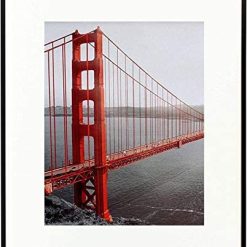 Frametory, 11x14 Aluminum Frame, 8x10 Photo with Ivory Mat for Wall Display, Sawtooth Hanger, Swivel Tabs, Spring Clips Great for Photos, Artworks, Posters (Black, 1-Pack)