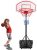 Basketball Hoop for Kids,Portable Basketball Goal Outdoor,High Adjustable from 5.5 to7 FT,29 Inch Backboard ,Nylon Net – Multicolor