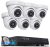 PANOOB 8CH 4K PoE Camera Security Systems, 4K/8MP 8-Channel NVR 2TB HDD, Smart Human Detection, (6) Wired 5MP 2.8mm 100° Wide Angle Outdoor/Indoor PoE IP Dome Cameras for 24/7 Video Audio Recording