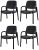 CLATINA Waiting Room Guest Chair with Bonded Leather Padded Arm Rest for Office Reception and Conference Desk Black 4 Pack