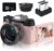 Digital Cameras for Photography, 4K 48MP Vlogging Camera 16X Digital Zoom Manual Focus Rechargeable Students Compact Camera with 52mm Wide-Angle Lens & Macro Lens, 32G Micro Card and 2 Batteries