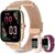 Iaret Smart Watch for Women(Call Receive/Dial), Fitness Tracker Waterproof Smartwatch for Android iOS Phones 1.7″ HD Full Touch Screen Digital Watches with Heart Rate Sleep Monitor Pedometer, Gold