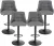 ALPHA HOME Swivel Bar Stools Set of 4 Adjustable Airlift Counter Height Bar Stool Kitchen Dining Cafe Hydraulic PU Leather Bar Chair with Padded Back and Black Chromed Metal Base (4, Grey)