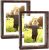 5×7 Picture Frame Rustic Brown Set of 2, Double Polished Glass Floating Photo Frames for Tabletop or Wall Hanging