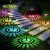 Bright Solar Pathway Lights 8 Pack,Color Changing+Warm White LED Solar Lights Outdoor,IP67 Waterproof Solar Path Lights,Solar Powered Garden Lights for Walkway Yard Backyard Lawn Landscape Decorative