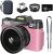 Digital Camera, WIKICO 4K Vlogging Camera for YouTube with WiFi, Autofocus Camera for Photography with 3.0″ IPS 180°Flip Screen, Wide Angle Lens, Macro Lens, 32GB SD Card, 2 Batteries（Pink）