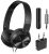 Sony Wired Noise Cancelling Stereo Headphones (Black) + Airline Headphone Adapter + NeeGo Wireless Bluetooth Receiver
